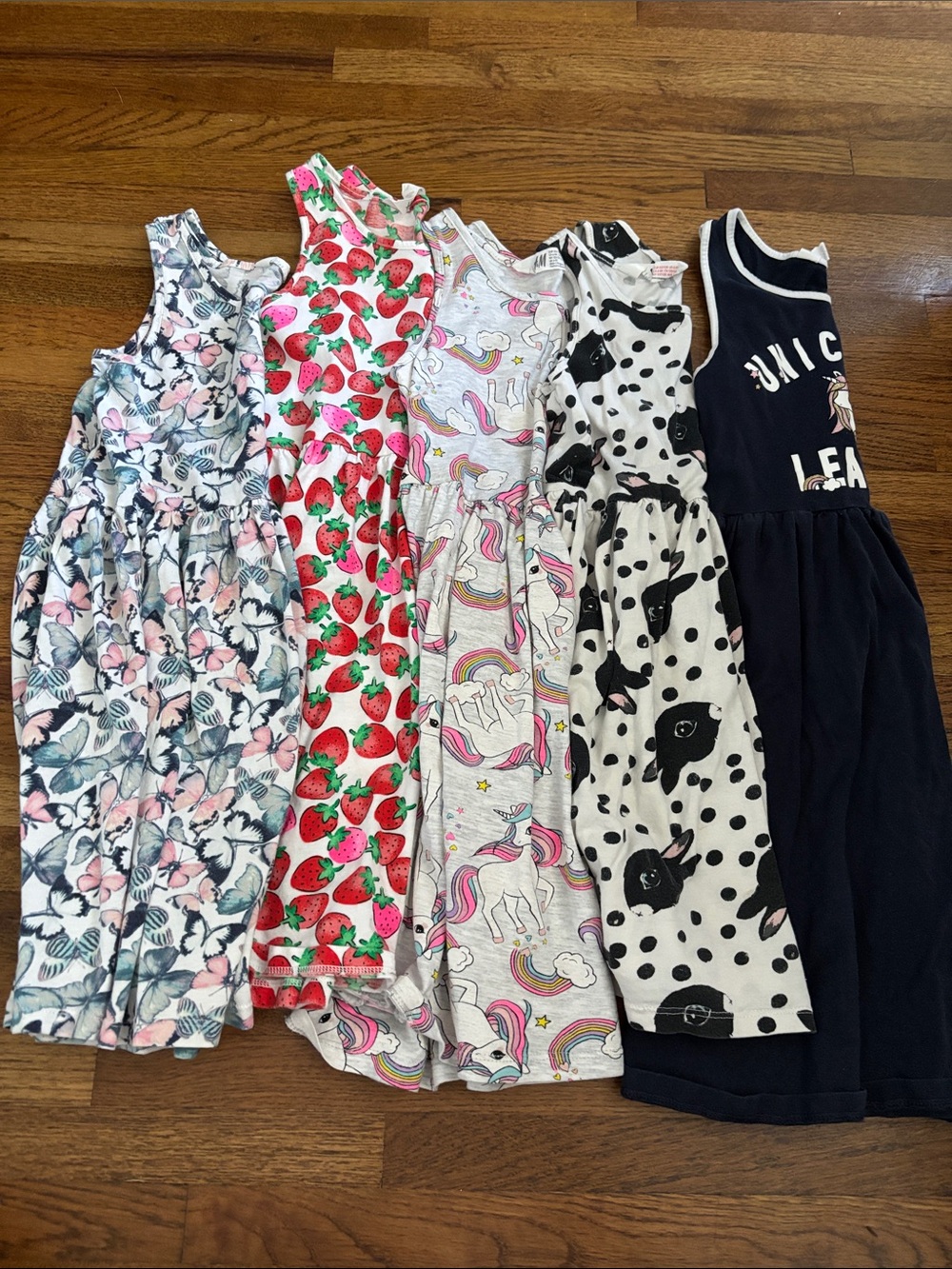 H&M girls casual cotton sleeveless dresses size 6-8 and 6-7